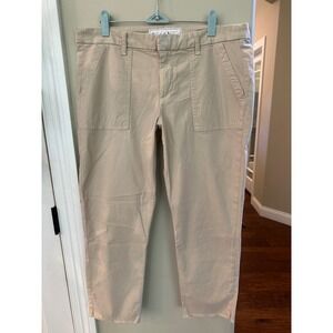 Frank & Eileen Blackrock Crop Pants Size 10 Beige Utility Peached Tan Khaki